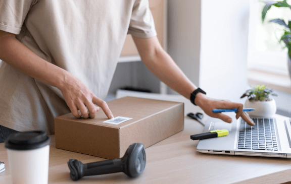 Preparing a parcel for shipment