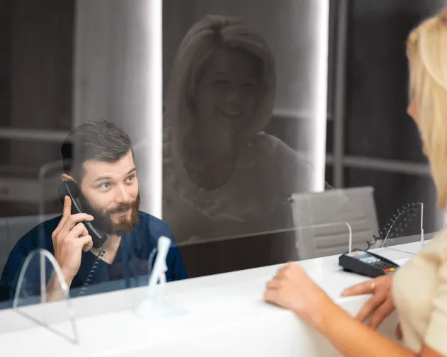 Phone customer service at a financial institution